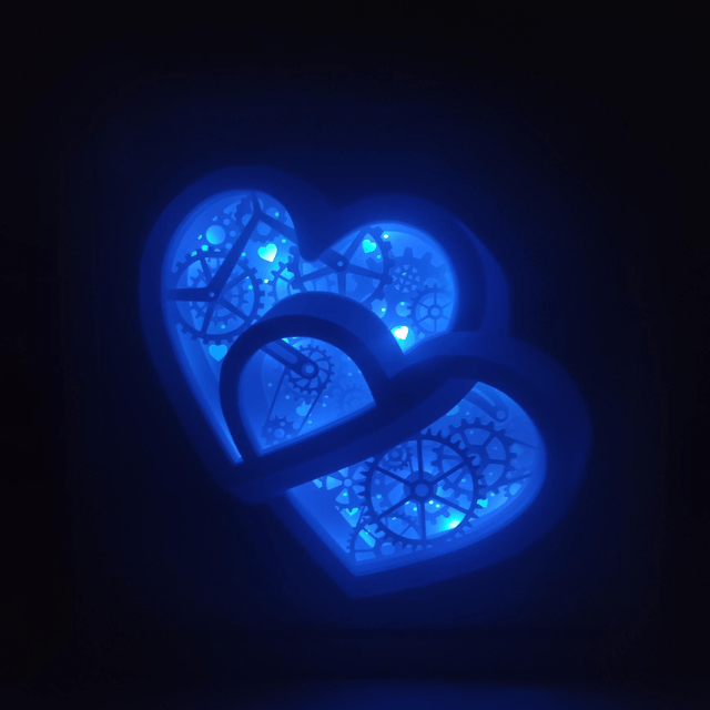 Lightbox coeurs entrelacés et engrenages
