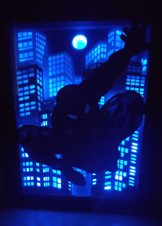 Lightbox inspirée de Spiderman multicouches (Pièce rare, Modèle unique !)
