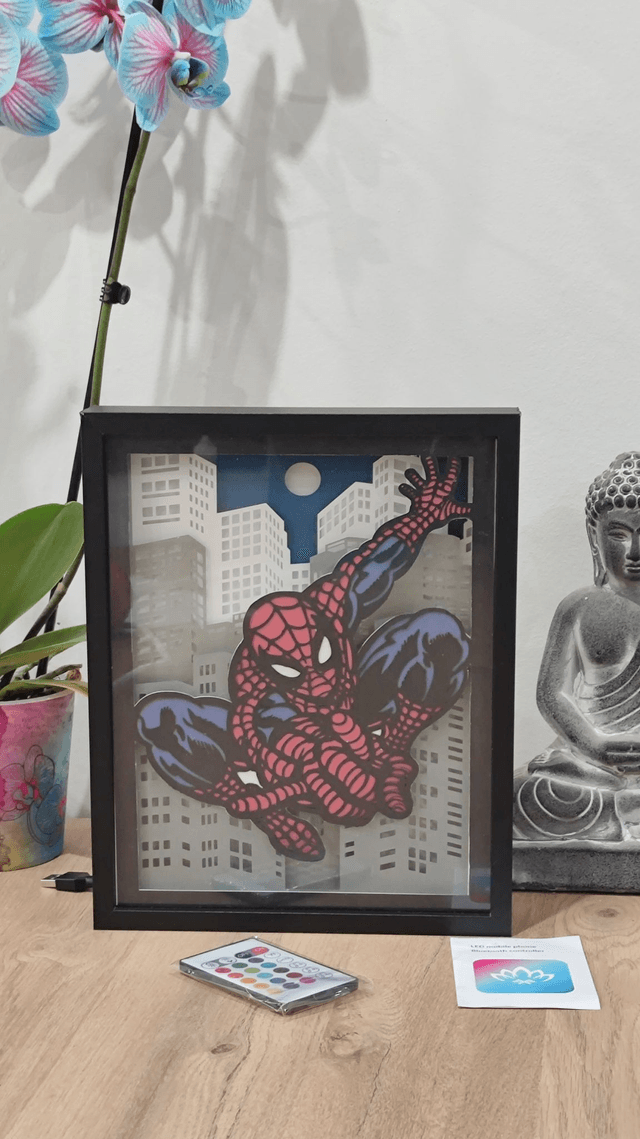 Lightbox inspirée de Spiderman multicouches (Pièce rare, Modèle unique !)