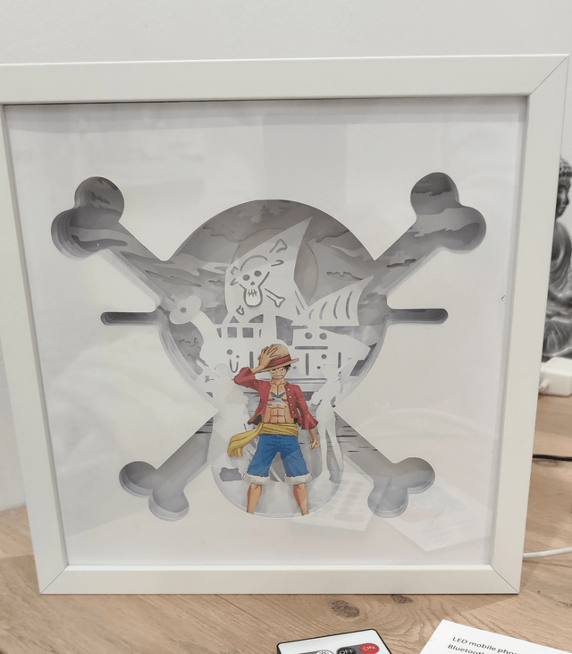 Lightbox inspirée de One Piece Luffy en couleur (Pièce rare, Modèle unique !)