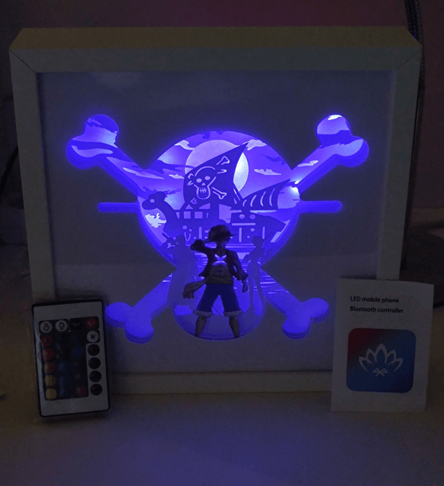 Lightbox inspirée de One Piece Luffy en couleur (Pièce rare, Modèle unique !)