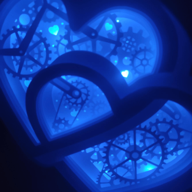 Lightbox coeurs entrelacés et engrenages
