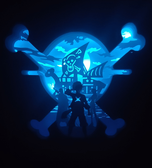 Lightbox inspirée de One Piece Luffy en couleur (Pièce rare, Modèle unique !)